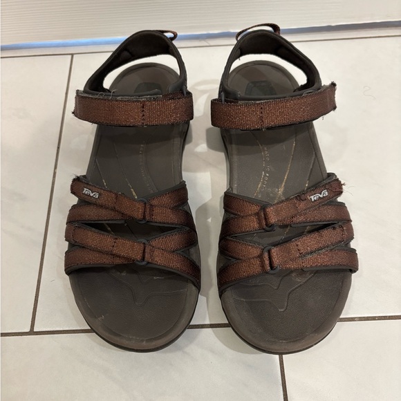 Teva Dark Brown Strappy Sandals W8 - Picture 2 of 8
